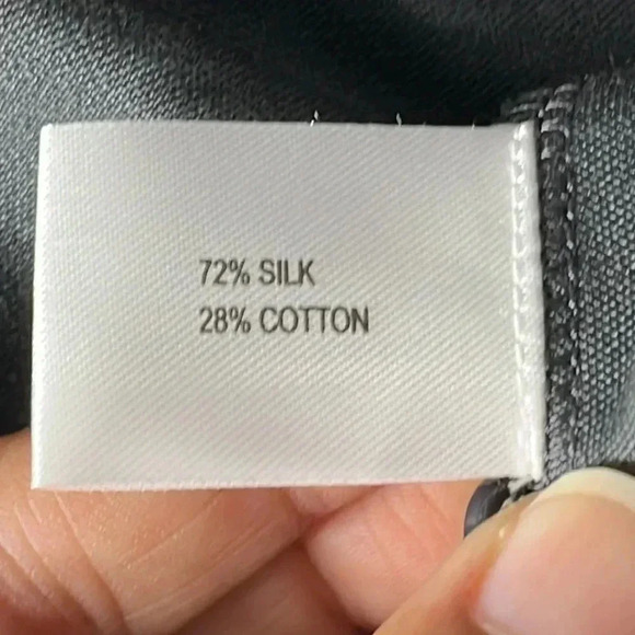 Whim Pleated Gray Midi Pull On Silk Blend Dress Size L - Picture 6 of 7